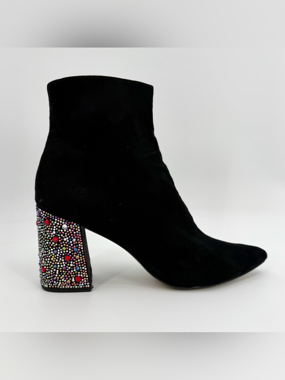 Betsey Johnson Boots Women’s 8.5 M Black Rhinestone KASSIE Ankle Booties
